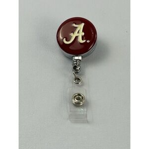 Alabama Crimson Tide Badge Reel Retractable ID Holder Clip NCAA Red